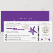 Starfish Boarding Pass Wedding Kaart (Voorkant / Achterkant)