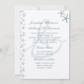 Starfish Border Ampersand Modern Seaside Wedding Kaart (Voorkant)