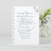 Starfish Border Ampersand Modern Seaside Wedding Kaart (Staand voorkant)