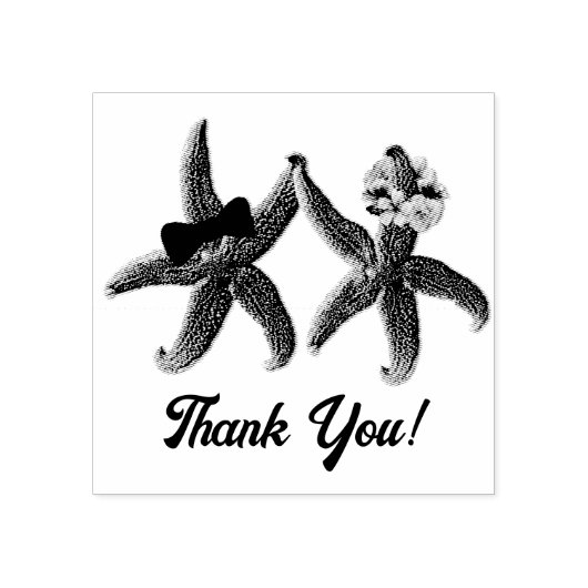 Starfish Bride en bruine herbruikbare rubber inkt Rubberstempel (Afrduk)