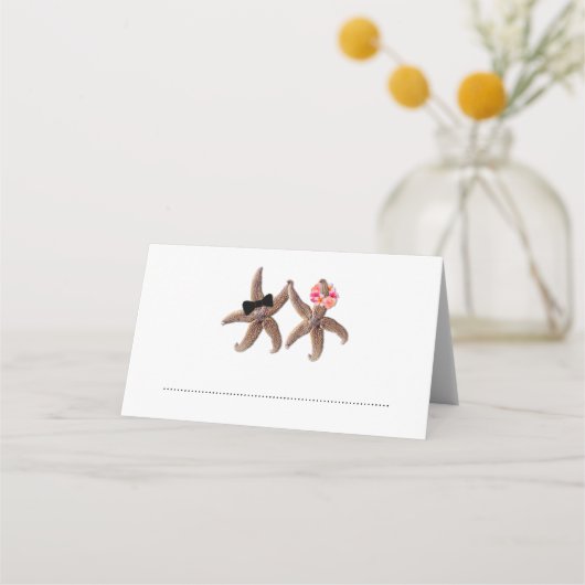 Starfish Bride en Groom Escort Place Cards Plaatskaartje (Voorkant)