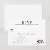 Starfish Bride in Groom maaltijden menu RSVP-kaart (Voorkant / Achterkant)