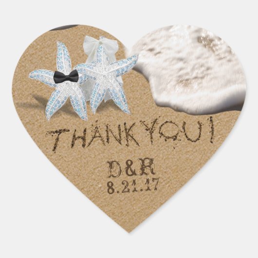 Starfish bruid bruidegom Sticker (Voorkant)