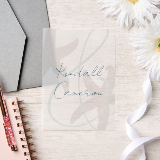 Starfish Bruid en Bruidegom Namen Vellum Uitnodigingen (Huwelijk)