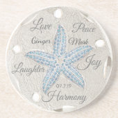 Starfish bruiloft Onderzetters (Voorkant)