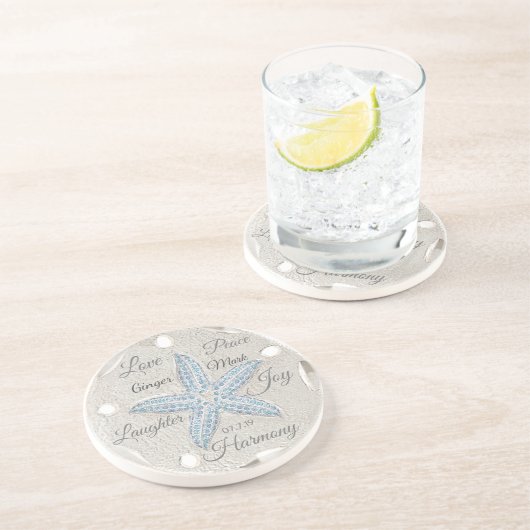 Starfish bruiloft Onderzetters (Zijkant)