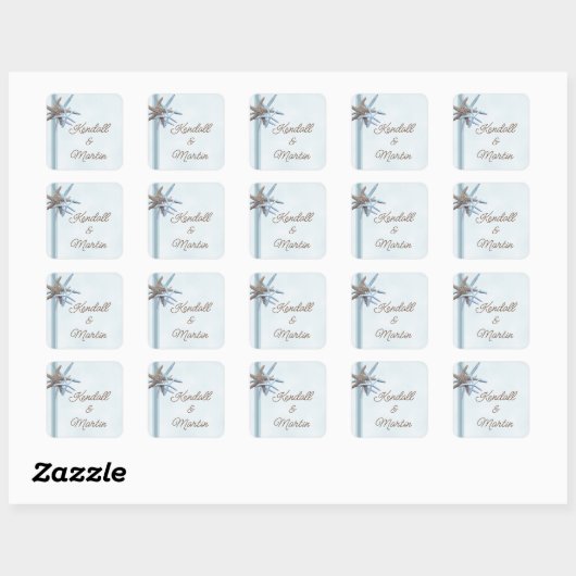 Starfish bruiloft paar strand thema Sticker (Vel)