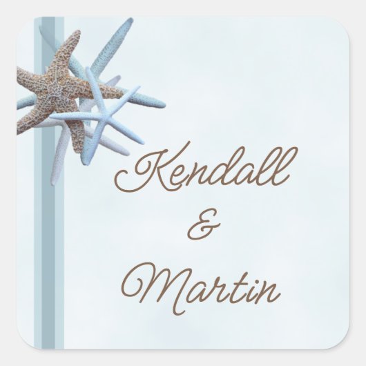 Starfish bruiloft paar strand thema Sticker (Voorkant)