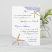 Starfish bruiloft Paarse Kaart (Staand voorkant)