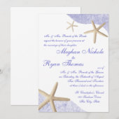 Starfish bruiloft Paarse Kaart (Voorkant / Achterkant)