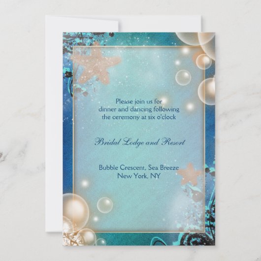 Starfish bruiloft RECEPT personaliseren Kaart (Achterkant)