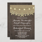 Starfish Burlap Beach repetitie diner uitnodiginge Kaart (Voorkant / Achterkant)