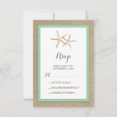Starfish Burlap Beach Tropische bruiloft RSVP (Voorkant)