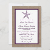 Starfish Burlap Beach Wedding | Kies uw kleur Kaart (Voorkant)