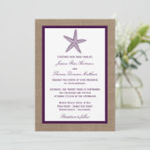 Starfish Burlap Beach Wedding | Kies uw kleur Kaart (Staand voorkant)