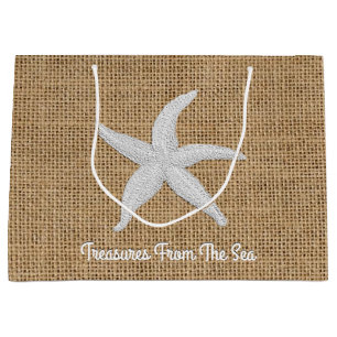 Starfish Burlap personaliseren Groot Cadeauzakje