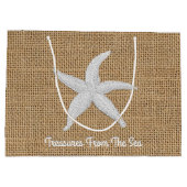 Starfish Burlap personaliseren Groot Cadeauzakje (Achterkant)