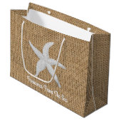 Starfish Burlap personaliseren Groot Cadeauzakje (Voorkant Gekanteld)