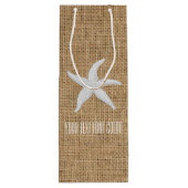 Starfish Burlap personaliseren Wijn Cadeautas (Achterkant)