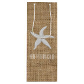 Starfish Burlap personaliseren Wijn Cadeautas (Voorkant)