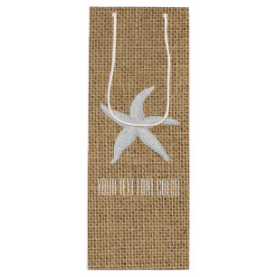 Starfish Burlap personaliseren Wijn Cadeautas