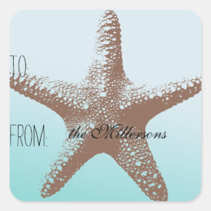 Starfish CadeauLabel Vierkante Sticker