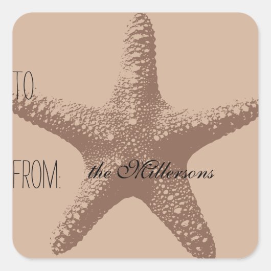 Starfish CadeauLabel Vierkante Sticker (Voorkant)