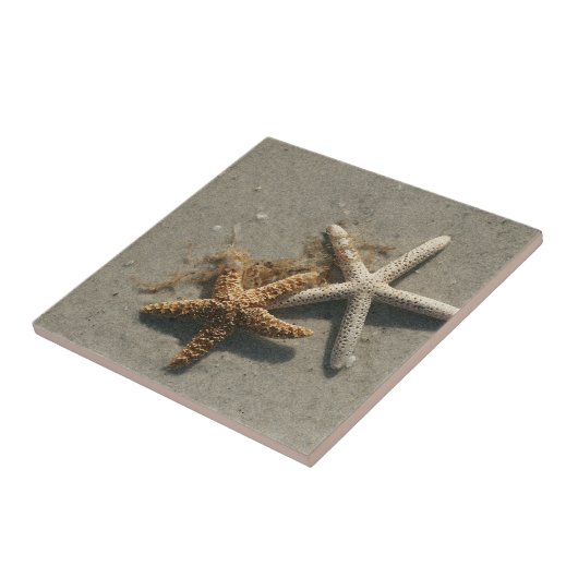 Starfish Ceramic Tile Trivet Tegeltje (Zijkant)