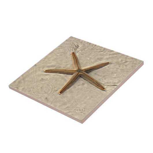 Starfish Ceramic Tile Trivet Tegeltje (Zijkant)