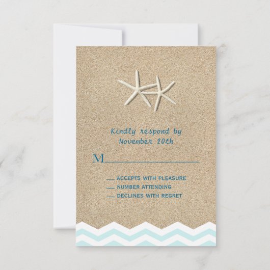 Starfish Chevron RSVP (Achterkant)