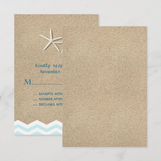 Starfish Chevron RSVP (Voorkant / Achterkant)