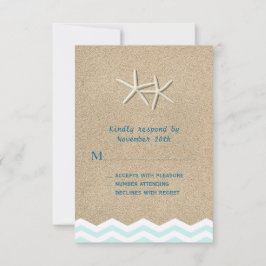 Starfish Chevron RSVP Kaartje