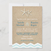 Starfish Chevron Wedding Invitation Kaart (Voorkant)