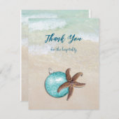 Starfish Christmas Hospitality Dank u kaart (Voorkant / Achterkant)