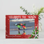 Starfish Christmas Twinkling Stars Fotokaart Kaart (Staand voorkant)