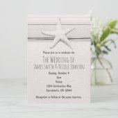 Starfish Classic White Beach Uitnodiging voor brui (Staand voorkant)