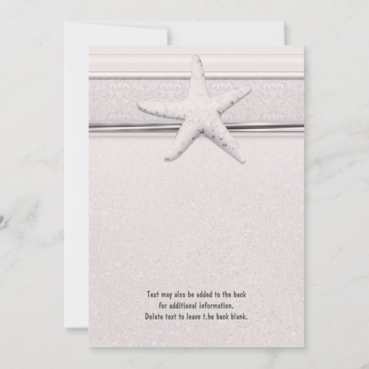 Starfish Classic White Beach Uitnodiging voor brui (Achterkant)