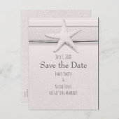 Starfish Classic White Beach Weddenschap Save the  Aankondigingskaart (Voorkant / Achterkant)