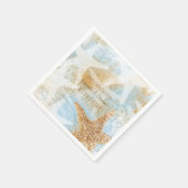 Starfish Coastal Beach Thed Event Napkin Servet (Hoek)