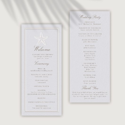 Starfish Coastal Classic formeel huwelijksprogramm
