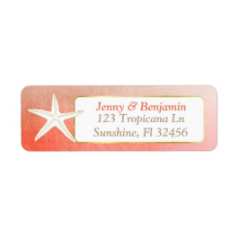 Starfish Coral Bokeh Return Address Labels