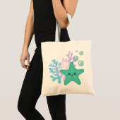 Starfish & Coral Reef Canvas tas – Ocean-Inspired  (Voorkant (product))
