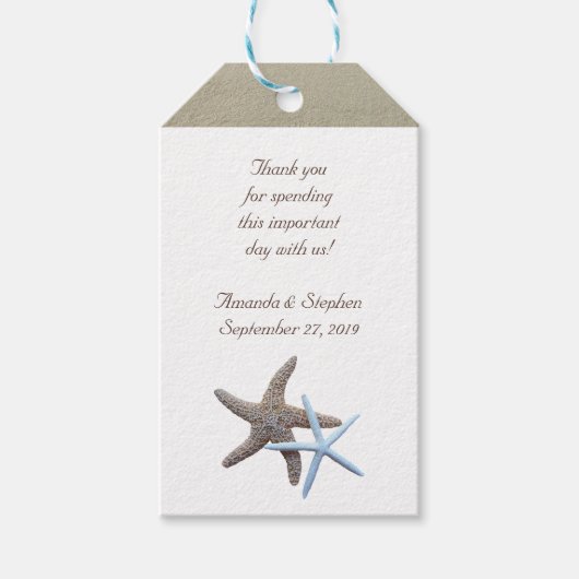 Starfish Couple Bedankt voor je bruiloft Cadeaulabel (Voorkant)