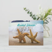 Starfish Couple Bridal Shower Invitation Kaart (Staand voorkant)