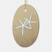 Starfish Couple Custom Oval Christmas Ornament (Links)