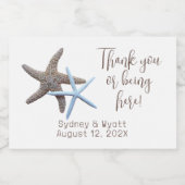 Starfish Couple Dank je flesje Sparkling Wijnetiket (Enkel label)