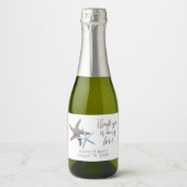 Starfish Couple Dank je flesje Sparkling Wijnetiket (Voorkant)