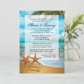 Starfish Couple Faux Vellum Overlay Embellishing Kaart (Staand voorkant)