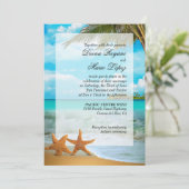 Starfish Couple Faux Vellum Overlay Embellishing Kaart (Staand voorkant)