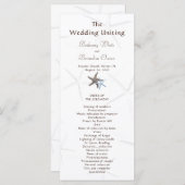 Starfish Couple Flat Double Sided Wedding Program Programmakaart (Voorkant / Achterkant)
